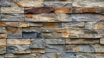 Poster - Background of ornamental stone brick wall