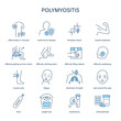 © missbobbit - Polymyositis symptoms, diagnostic and treatment vector icons. Medical icons.