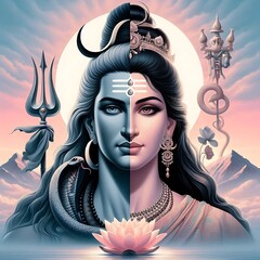 Wall Mural - Lord Shiva and Mata Parvati