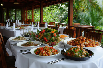 Canvas Print - Mauritius Food Served On A Table