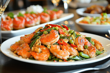 Canvas Print - Singaporean Food Served On A Table