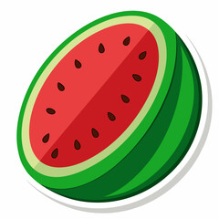 Watermelon Sticker Vector Art