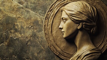 Elegant Relief Sculpture of a Profile