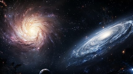 Wall Mural - Cosmic Dance of Galaxies