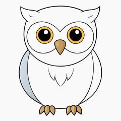 Wall Mural - White Owl Vector Art