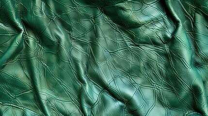 Poster - Leather texture in green for design backgrounds.