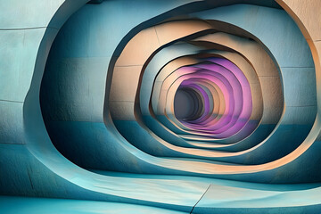 Wall Mural - 3D abstract rendering, the gateway to an unknown world of geometry and texture