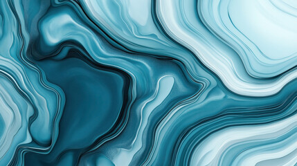 Poster - Abstract fluid art with blue and teal color waves. Perfect for backgrounds, wallpapers, and artistic designs. The flowing lines create a soothing and dynamic aesthetic.