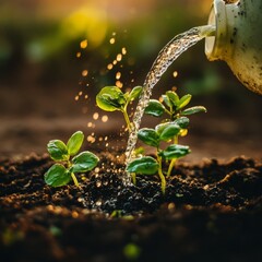 Nurturing Growth: Watering Plants