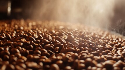 Poster - Roasted Coffee Beans with Steam