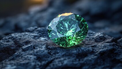 Sticker - Emerald Gemstone on Rough Rock