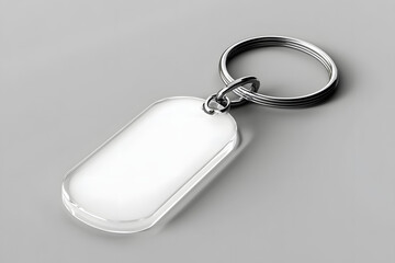 Wall Mural - White Empty Acrylic Keychain 3D Realistic Mockup