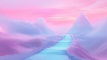 Wall Mural - A beautiful mountain range with a river running through it