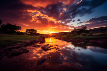 nice landscape of a natural lake with no one