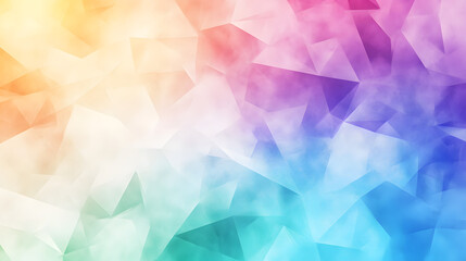 Wall Mural - Watercolor-style polygon background in light rainbow colors