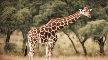 Wall Mural - giraffe in the savannah