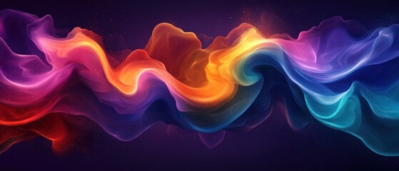 Abstract Digital Art with Wavy Lines and Vivid Colors