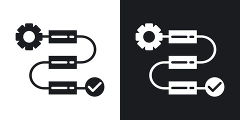 Workflow process solid filled icons