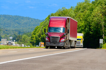 Wall Mural - Heavy Interstate Highway Traffic With Copy Space