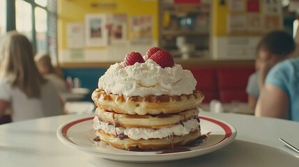 Sticker -  Whipped Cream, Raspberries - Restaurant