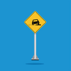 road sign icon,  soft verges on yellow rhombus. board.suitable for poster use and web icon