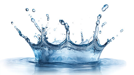 splash of blue liquid on transparent background