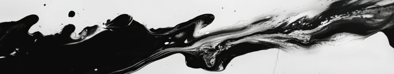 Poster - Abstract black and white marbled pattern in fluid design at studio