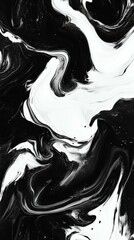 Wall Mural - Dynamic black and white abstract art with swirling patterns and textures