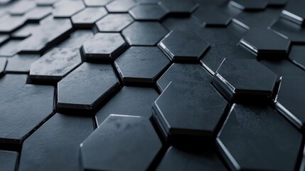 Black Hexagon Array on Table