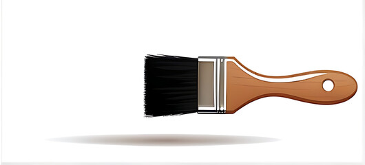 flat paint brush black colored tip blot brown handle svg format isolated white background