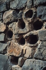 Wall Mural - Stone Wall with Holes