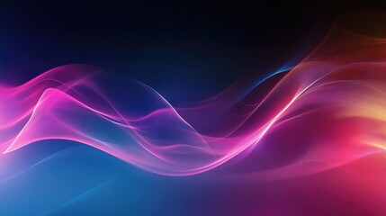 Wall Mural - Futuristic Light Waves. Abstract Glowing Lines in Modern Design