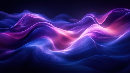 Abstract Purple and Blue Wave Pattern with Glowing Lines