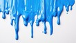 © Serhii - Close-Up Blue Paint Drip on White Background. Abstract Liquid Flow Artistic Design