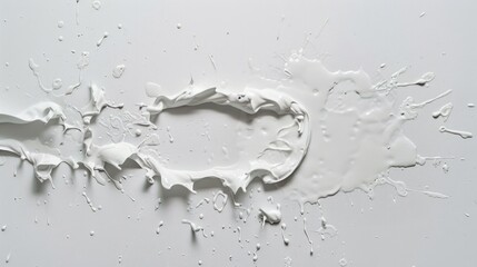 Wall Mural - A close-up shot of a splash of liquid on a white surface