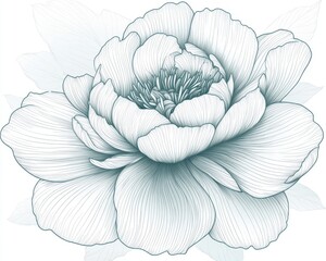 Illustration of floral petals with decorative flower motifs in line art