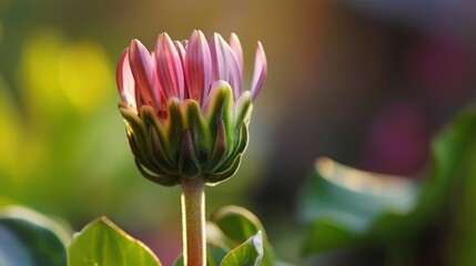 Poster - A Close-up of a Pink Flower Bud