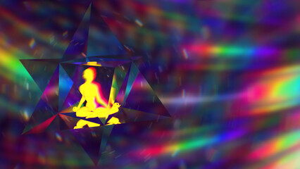 Wall Mural - 3D illustration. radiance of the energy astral system of merkaba