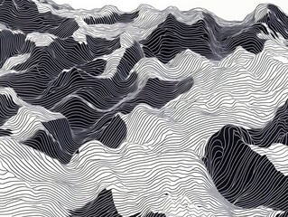 Suitable for wallpapers and banners, this abstract black line art design contains a template pattern