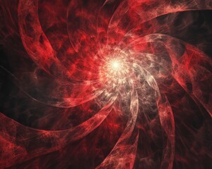 Wall Mural - Featuring a glossy explosion star and intricate lines against an abstract red background