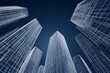 © Halina Berah - The skyscrapers of Manhattan are rendered in abstract line art on a dark background