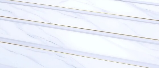 Poster - Marble white surface with golden lines background