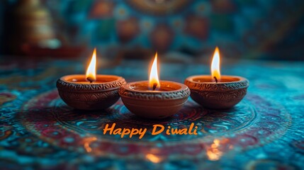 Wall Mural - Happy Diwali text poster