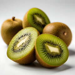 Closeup of the green kiwi fruit