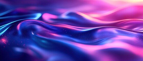 Wall Mural - Abstract Wavy Surface with Glowing Purple and Blue Hues