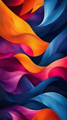 Wall Mural - Colorful wave patterns in motion across an energetic abstract composition background