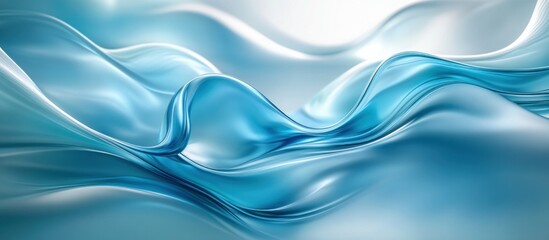 Wall Mural - Abstract Blue Liquid Waves with a Gradient Effect