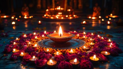 Diwali Lamp with Mandala 