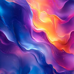 Wall Mural - Vivid wave patterns flowing through a vibrant abstract composition background