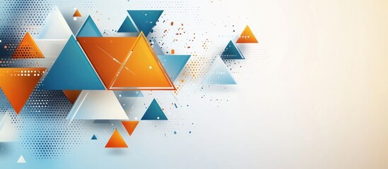 Wall Mural - Abstract Geometric Design with Orange and Blue Triangles